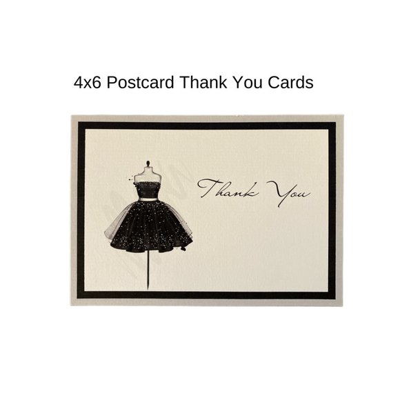 HobbeesBoutique Other - Mannequin Thank You Cards , Elegant Dress Mannequin Poshmark Thank You Postcard
